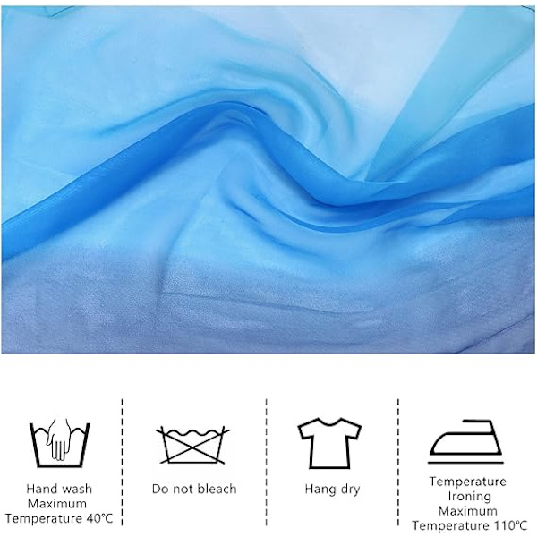 Mjuk gradientefärgad damscarf 175*75cm - (Blå) -