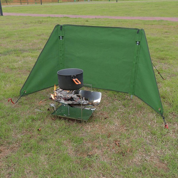 1 set of green outdoor camping wind screen cloth wind shield