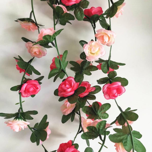 4 stk (Rose) Krans Kunstige Rose Vines Falsk Silke Blomst Roser