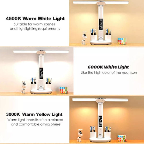 1 stativ bordslampa LED trådlös laddning USB touchkontroll bord