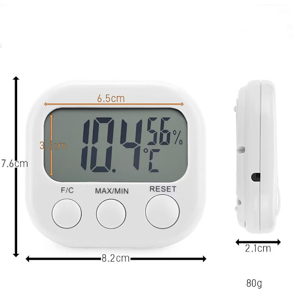 2 stk. Indendørs Termometer Hygrometer - Høj Præcision - Digital