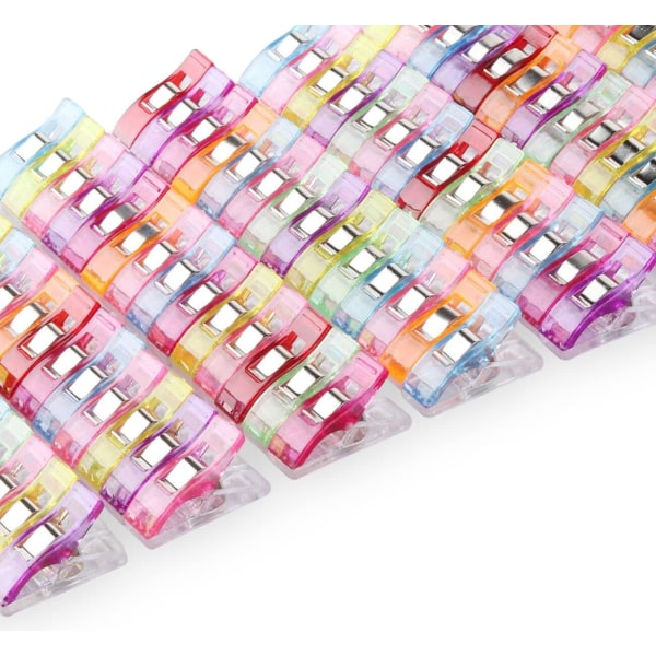 100ST Klämmor Gör-det-själv-tång Tång Plastsömnadsklämmor för bindning