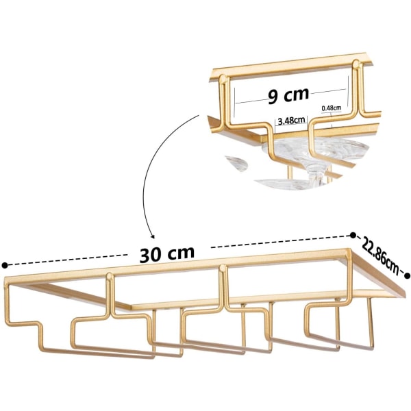 Vinglassstativ - Metall Under Cabinet Hengende Stemware Holder