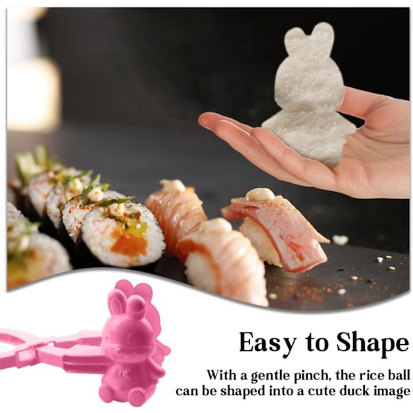 2 stycken Sushi-formar med djurmotiv, Anka-sked Sushi-form 3D Risformningsform för Risbollar, Sushi, Stekt