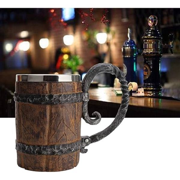 1 x 550ml imitationstråfat ölkopp, fantasy medeltida