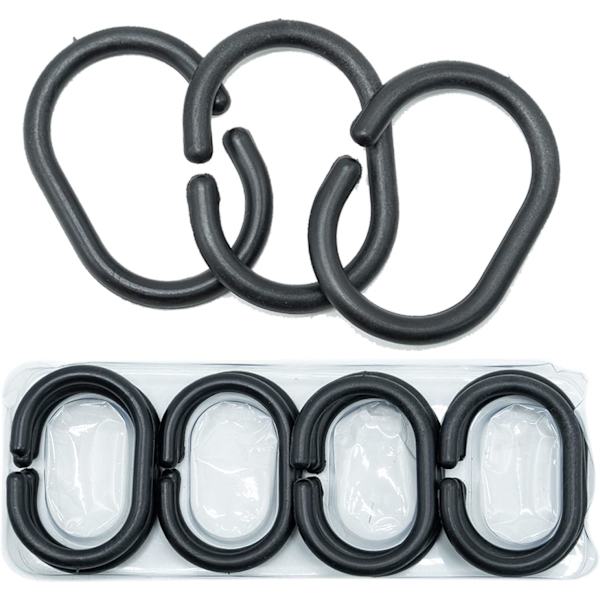 12 Pak Plast Glide-Showergardineringe Sorte