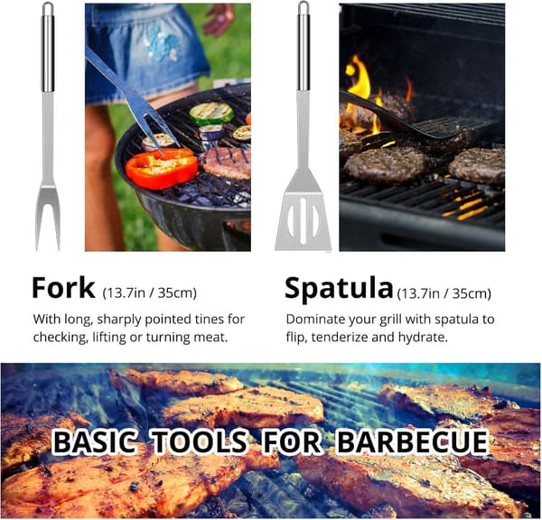 BBQ-välinesarja, ruostumaton teräs, ammattimaiset grillilisävarusteet