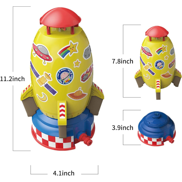 Raket Sprinkler Legetøj til Børn Splash Raketter Udendørs Vand Legetøj Børnehave Græs Vand Legetøj Spray til Børn 3 År og