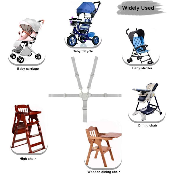 Universal Högstolsele Adjustable Barnstolrem med Bälte