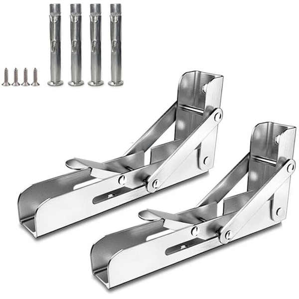 2 Foldable Wall Shelf Brackets, Save Space, Shelf Bracket with St