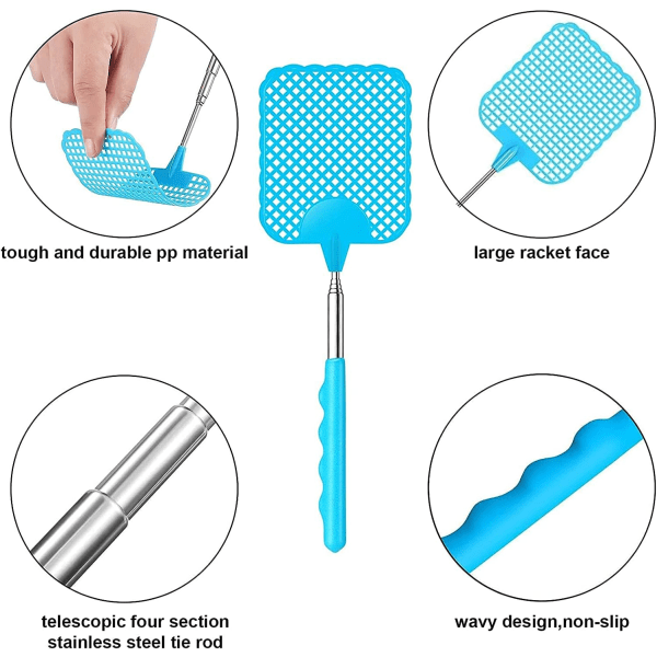 Set of 2 Fly Swatters, Manual Pest Control, Fly Repellent,