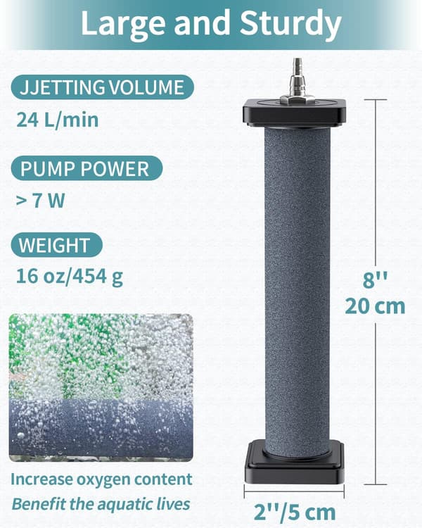 Akvarium 20cm Luftsten Cylinder för Större Luftpumpbubbla