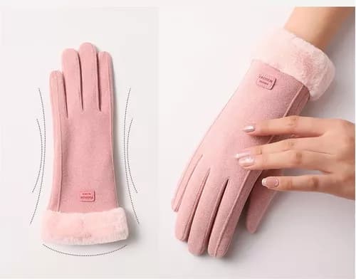 Vinterhansker for kvinner, varme hansker for kvinner, rosa