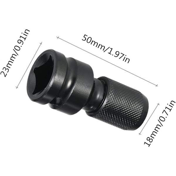 2-pakks 1/2\" firkantet til 1/4\" sekskant stikkontakt adapter, hurtigutløsning