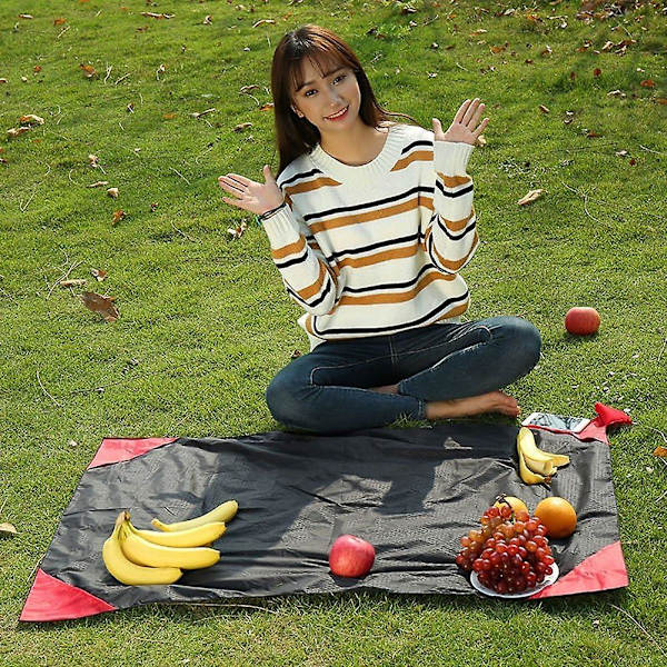 Mini fickpicknickfilt Lätt och hållbar Vattentät Sandtät Strand Camping Resa med Matta Bärbar Väska för Utomhusaktiviteter (70 * 110cm