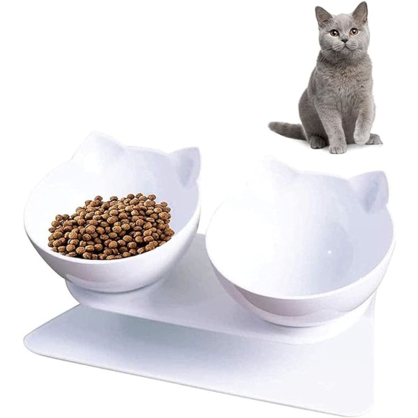 Matskål för Katt, Dubbel Höjd Kattmatskål, Lutande till