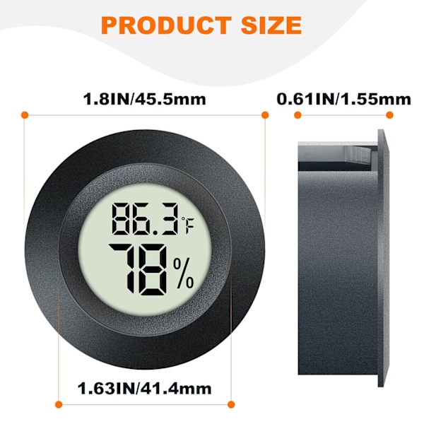 2-delad Mini Digital LCD Inomhus/Utomhus Hygrometer Termometer för Luftfuktare Växthus Reptilfuktare