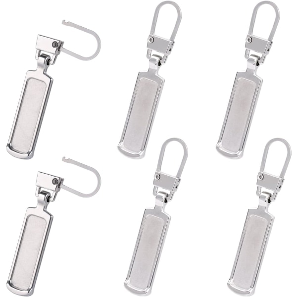 (Silver) 6pcs Replacement Zipper Heads, Universal Removable