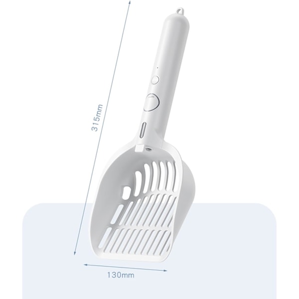 Suihkehajuinen kissanhiekan kauha, pölytiivis kissanhiekan kauha, lemmikkieläinten puhdistuskauha, USB-ladattava (vaaleanpunainen)