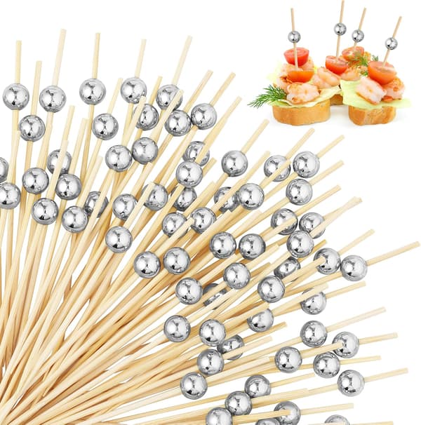 100 cocktailpinnar band aperitifpärla bambu tandpetare