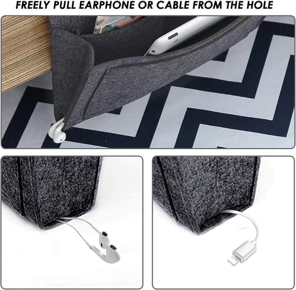 Grå Sengebord Organizer Sofa Armlen Organizer Range Fjernkontroll