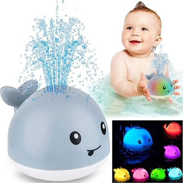 Baby , Whale Automatisk Sprayvatten Badleksak med LED