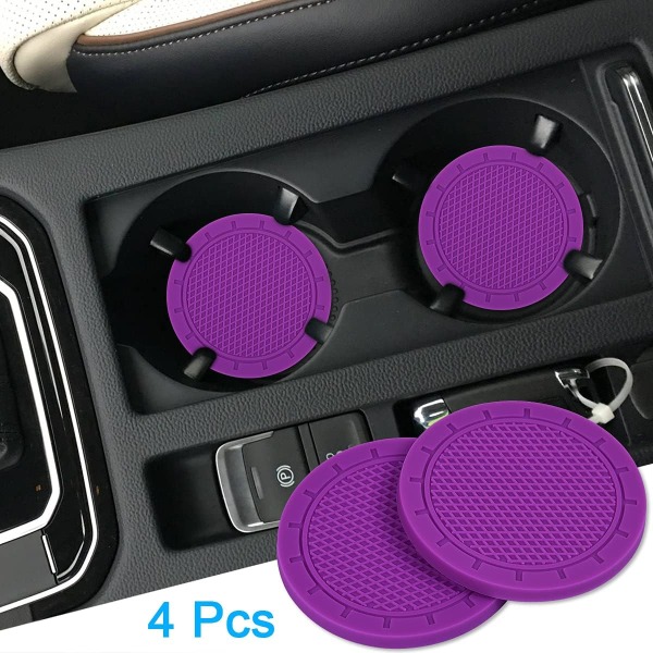 4 kpl Violetit 7 cm Auton Aluslaatat, Liukumattomat Universaalit Auton Sisätilat