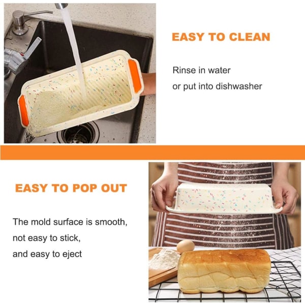 Silikon Brødform, 29*13*6cm Brød Baking Form, Rektangulær Brød Baking Form