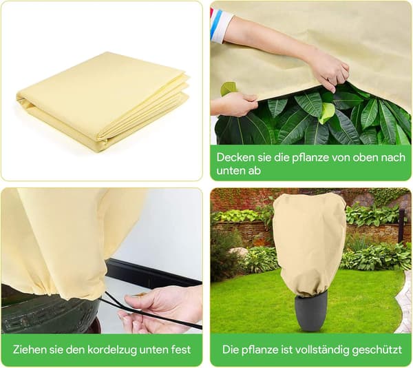 2 st Vinterskydd för Växter med Dragkedja (Beige,