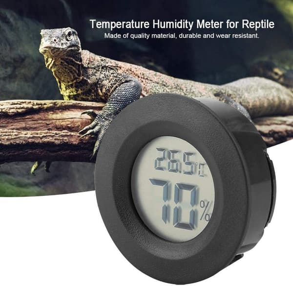 1 stk sort rund indbygget elektronisk digital temperatur- og