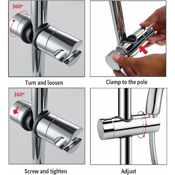 Bruseholder 18-25mm Diameter Justerbar, Udskiftning Brusehoved