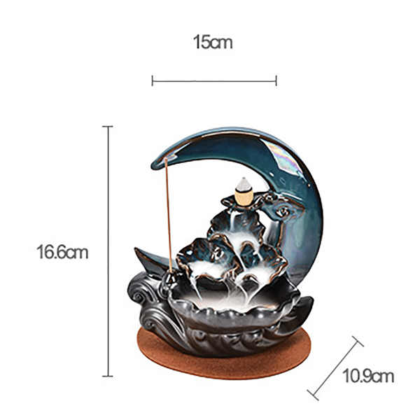 1 stycke Rökelsebrännare Backflow Lotus Moon ackflow Rökelse