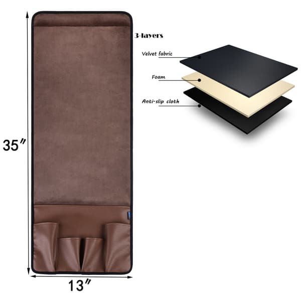 1 sofa- og lenestol-arrangør, plassert på armlenene, magasin