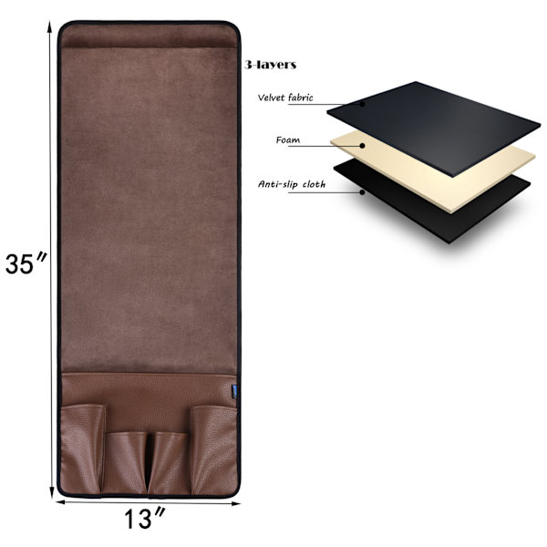 Sofa- og lænestol-arrangør, til placering på armlæn, magasin