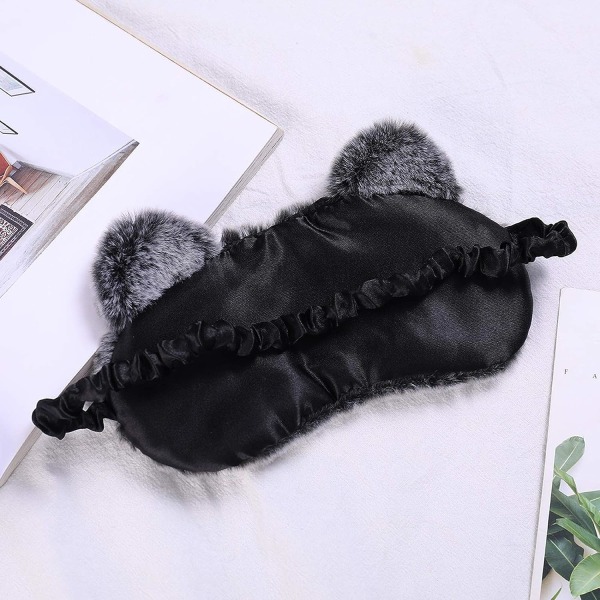 Animal Sleep Mask Women Kid Girl Pehmo Silk 3D Fluffy Sleep Mask