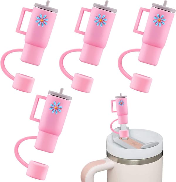 4 st 8-12 mm Netflix Rosa Koppsugrörstopp i Silikon