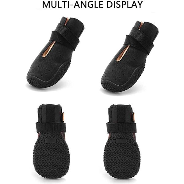 Hundestøvler, 4 stk., Hundesokser, Anti-Slip Hundesokser, Hundebeskyttende