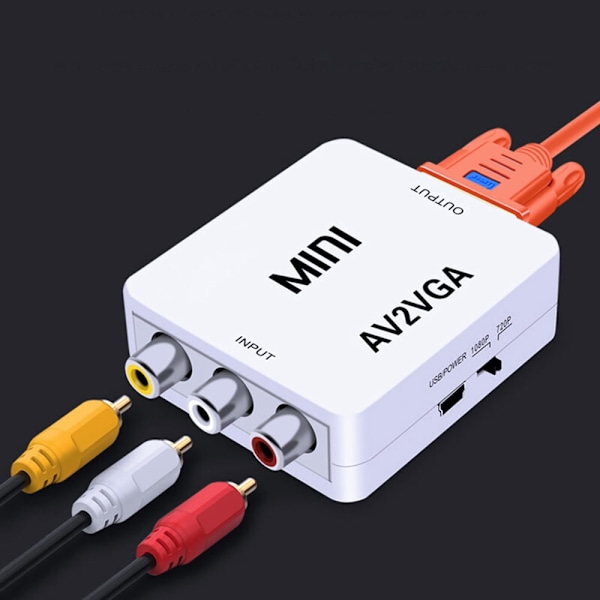 Mini AV2VGA videokonverterboks AV RCA CVBS til VGA videokonverter