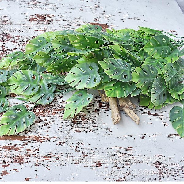 2 st konstgjorda blad Konstgjord murgröna blad Växter Hängande vinstock Falska tropiska Monstera palmblad Falska murgröna växter