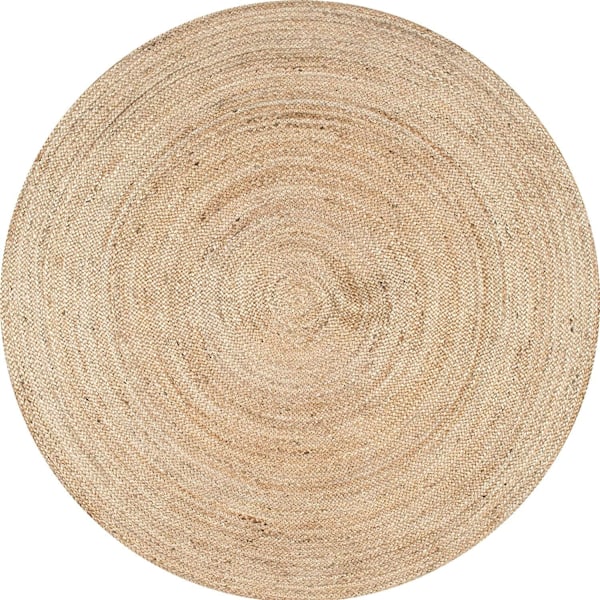 Rund matte i jute og flettet materiale, diameter 40 cm