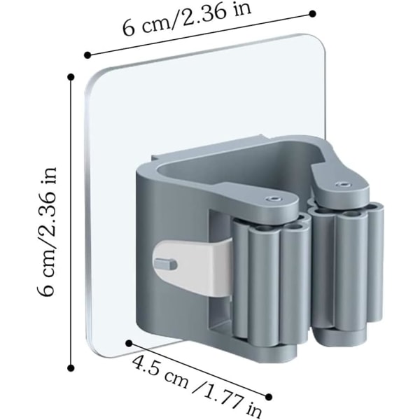 4 stk. Moppholder uten hull Moppklips Moppkroker Henger