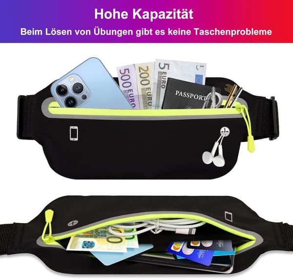 Løpebelte, Sportsbelte Lommer Justerbart