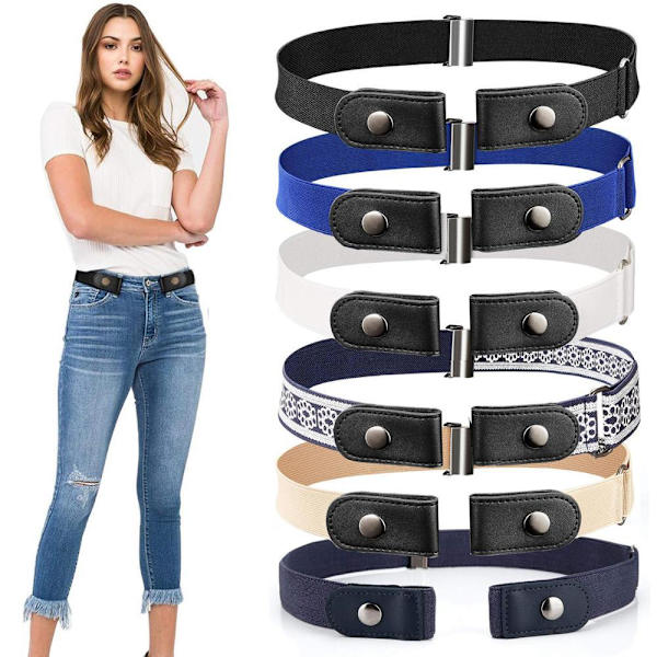 Blå, vit och blå elastisk midjeband 100 cm osynlig