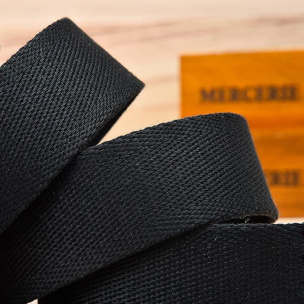 Klipp til å passe lerret webbelte Flip-Top Solid Black Military Buckle