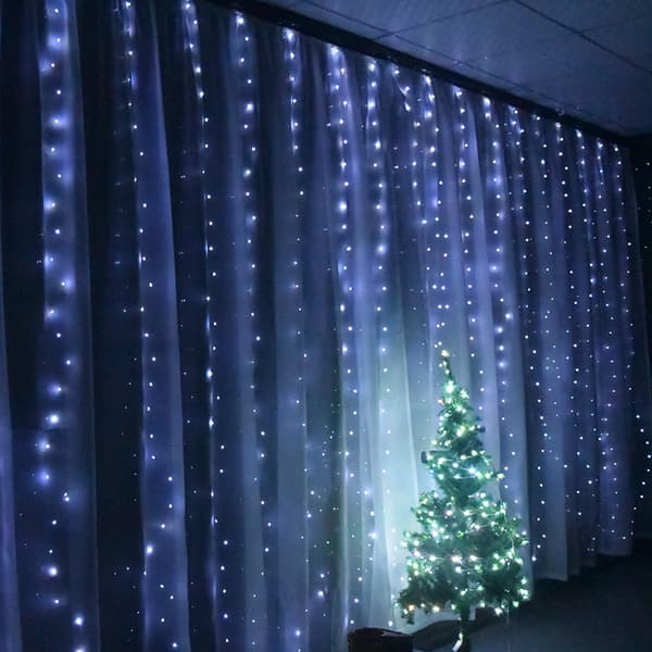 Vindusgardin Lyslenke, 3m x 3m, 300 LED Fe-Stjernelys