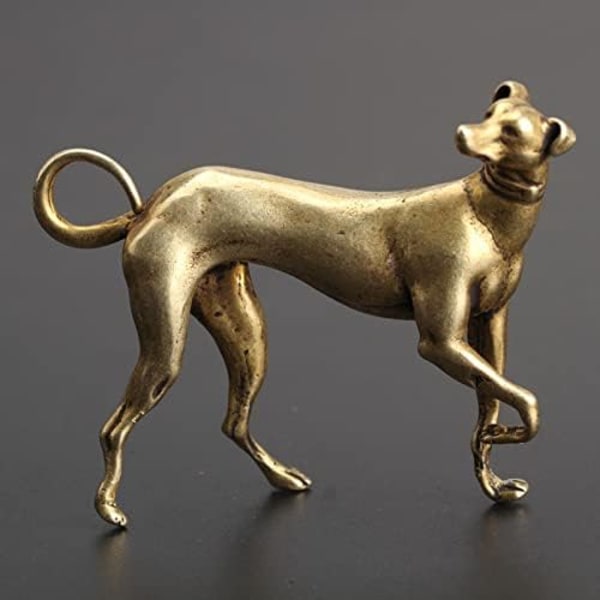 1 stycke mässing hund prydnad solid ren koppar hund staty te