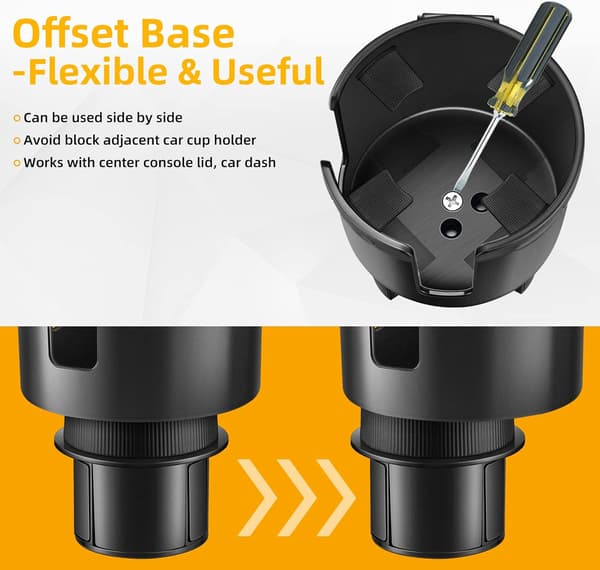 Bil Koppholder Utvider, Koppholder Forlenger Adapter for Bil (16-46 OZ)