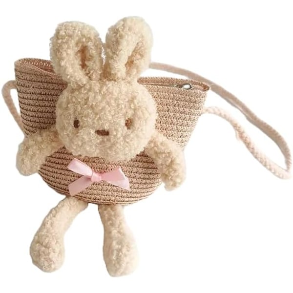 Toddler Veske Liten Jente Veske, Kanin Crossbody Veske for Jenter, Stråveske for Jenter i Alderen 2-7