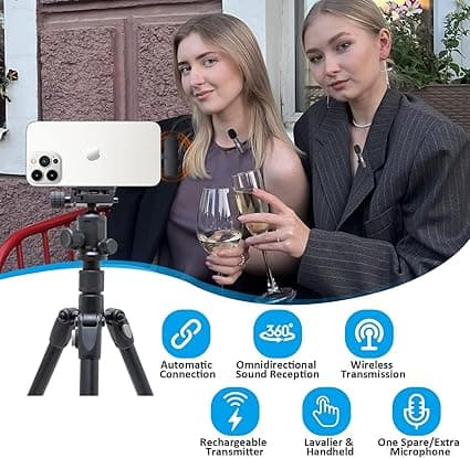Trådløs Profesjonell Lavalier Mikrofon for iPhone, iPad -