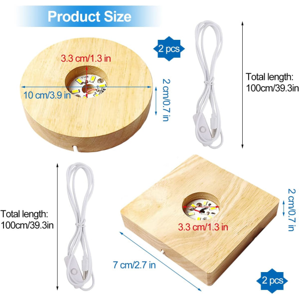 7*2cm, (kvadratisk, varmt ljus), 1 förpackning, LED nattlampsockel, USB